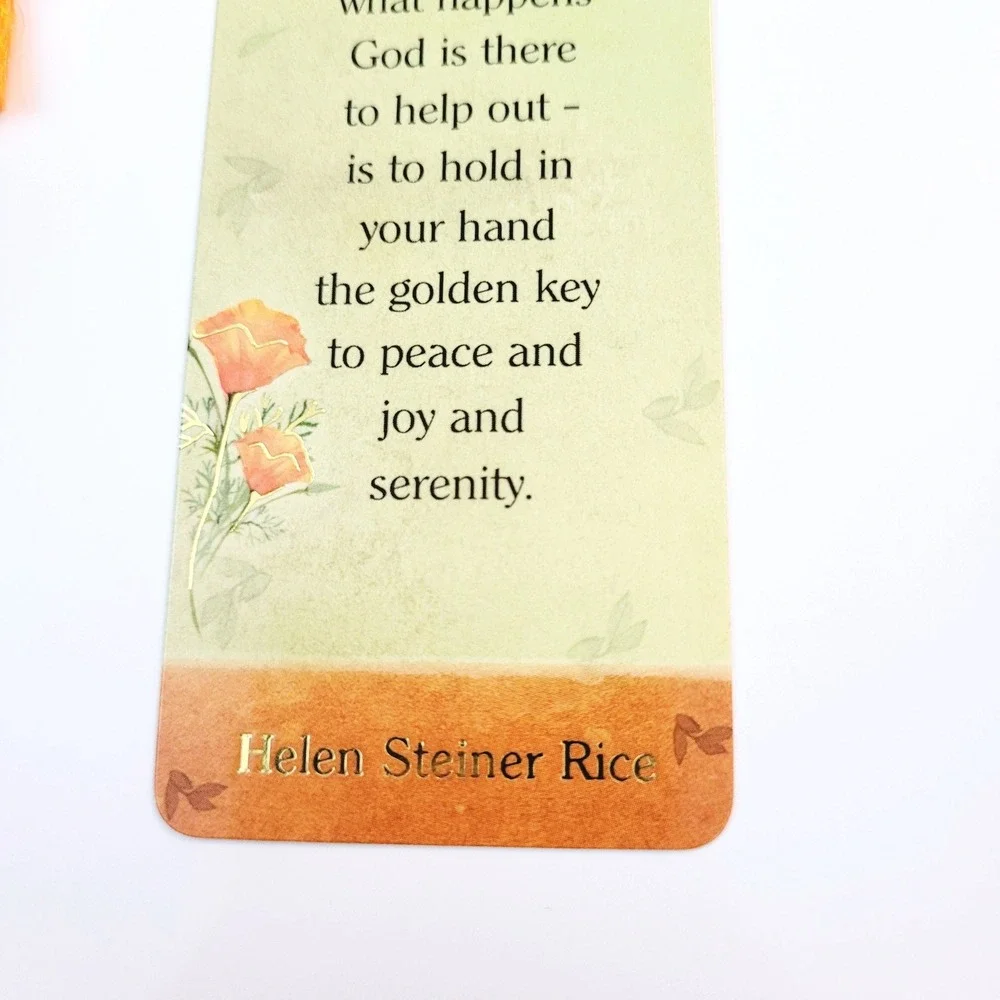 Vintage Y2K Peace & Joy Bookmark Helen Steiner Rice Psalm floral 2006 CAG BML651